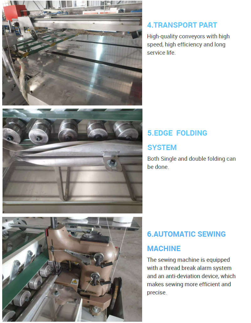 Transport & Edge Folding and Automatic Sewing machine part 