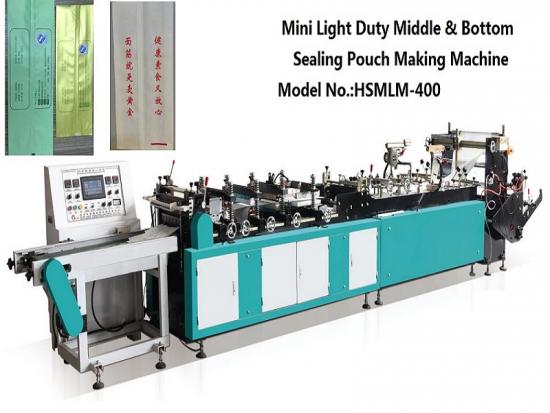 Light duty middle & bottom pouch making machine
