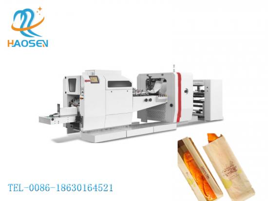 Fully Automatic Sharp Bottom Oil Proof Paper Bag Making Machine With Plastic Window